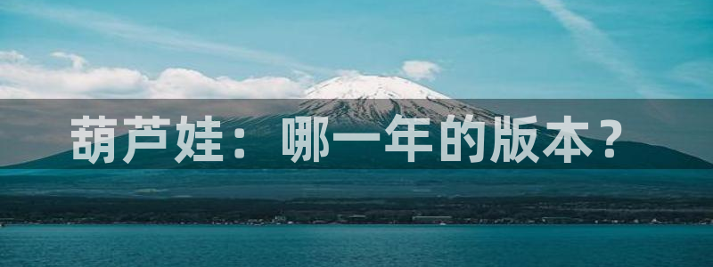新宝GG技术有限公司：葫芦娃：哪一年的版本？